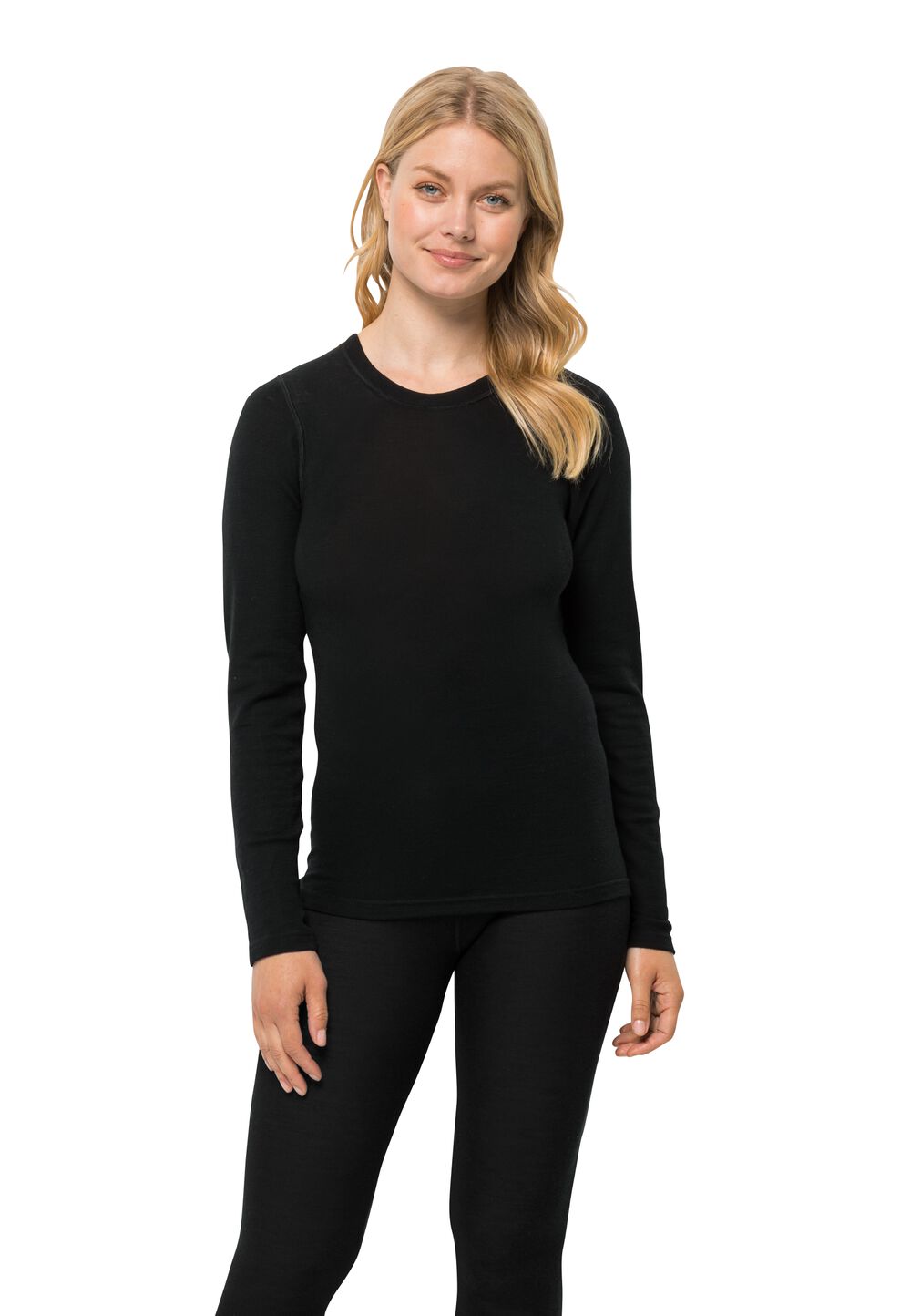 Jack Wolfskin Merino Longsleeve Women L black black von Jack Wolfskin