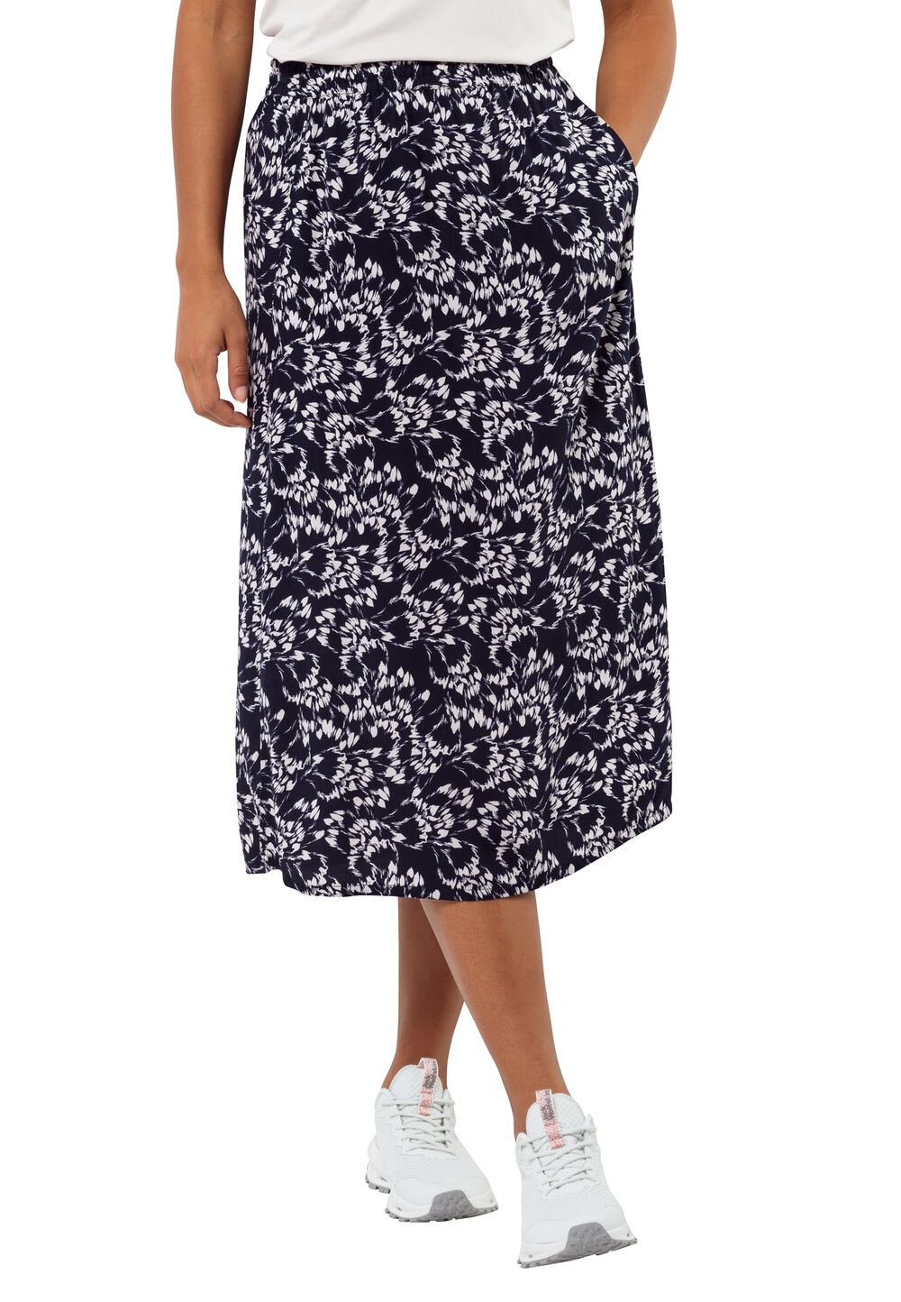 Jack Wolfskin Midirock Damen Sommerwiese Skirt L leaves night blue Leaves Night Blue von Jack Wolfskin