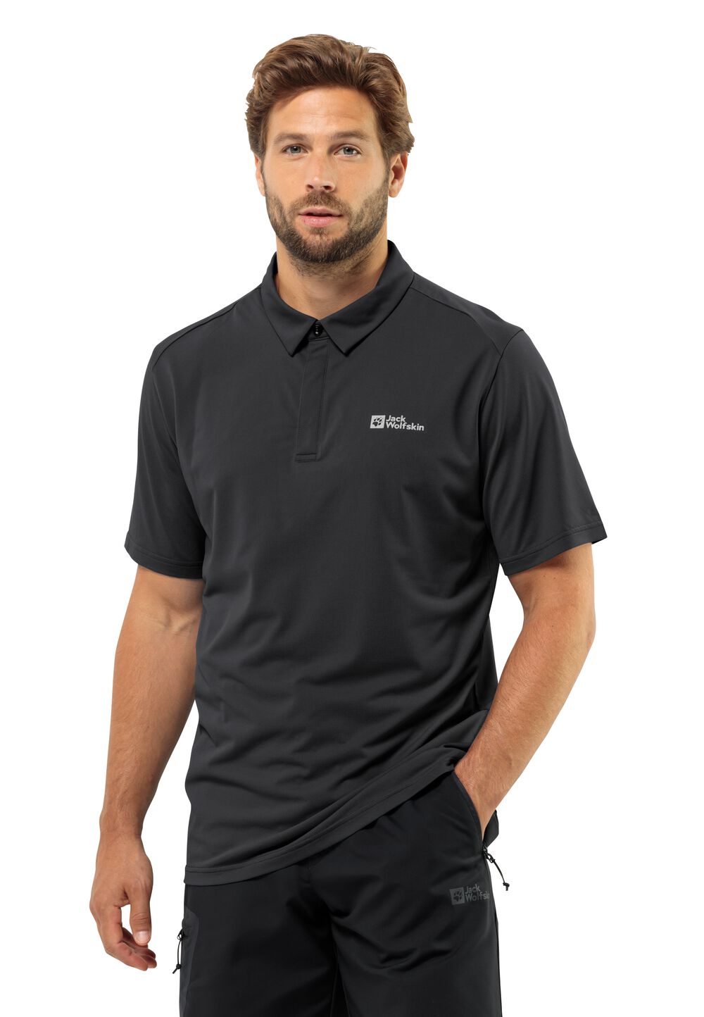 Jack Wolfskin Poloshirt Herren Delgami Polo Men M black black von Jack Wolfskin