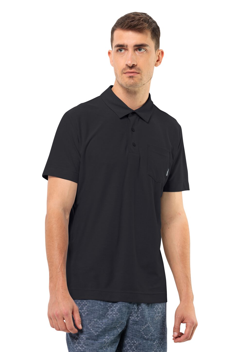 Jack Wolfskin Poloshirt Herren Terral Polo Men M black black von Jack Wolfskin