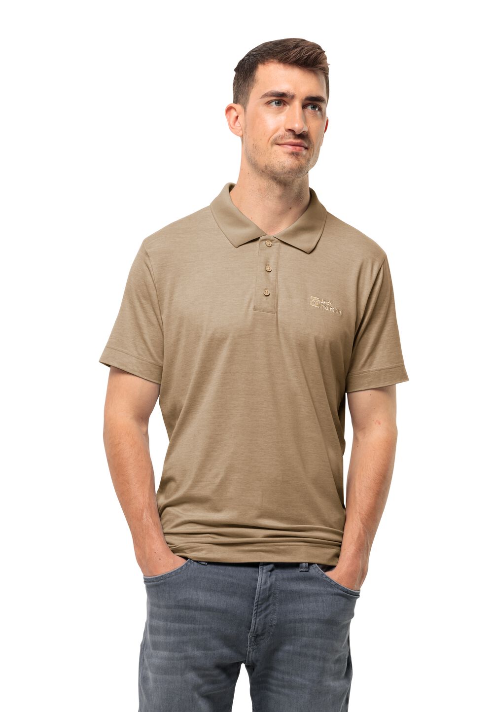 Jack Wolfskin Poloshirt Herren Travel Polo Men M sand storm sand storm von Jack Wolfskin