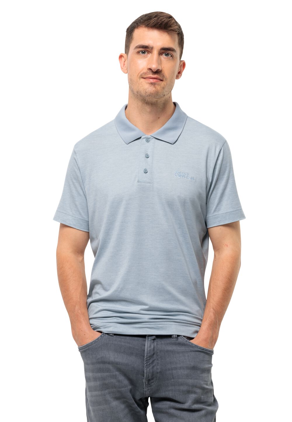 Jack Wolfskin Poloshirt Herren Travel Polo Men XXL soft blue soft blue von Jack Wolfskin