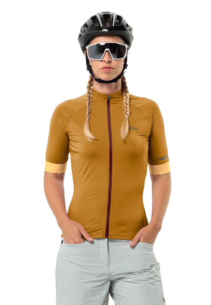 Jack Wolfskin Radtrikot Damen Gravex FZ S|S Women L salted caramel Salted Caramel von Jack Wolfskin