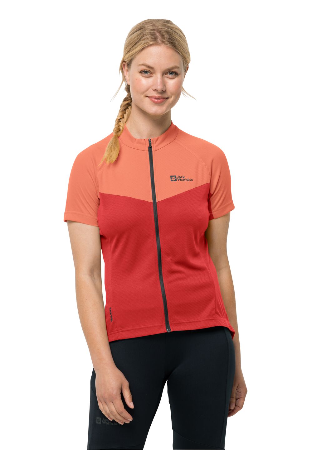 Jack Wolfskin Radtrikot Damen Morobbia FZ T-Shirt Women XS guave guave von Jack Wolfskin