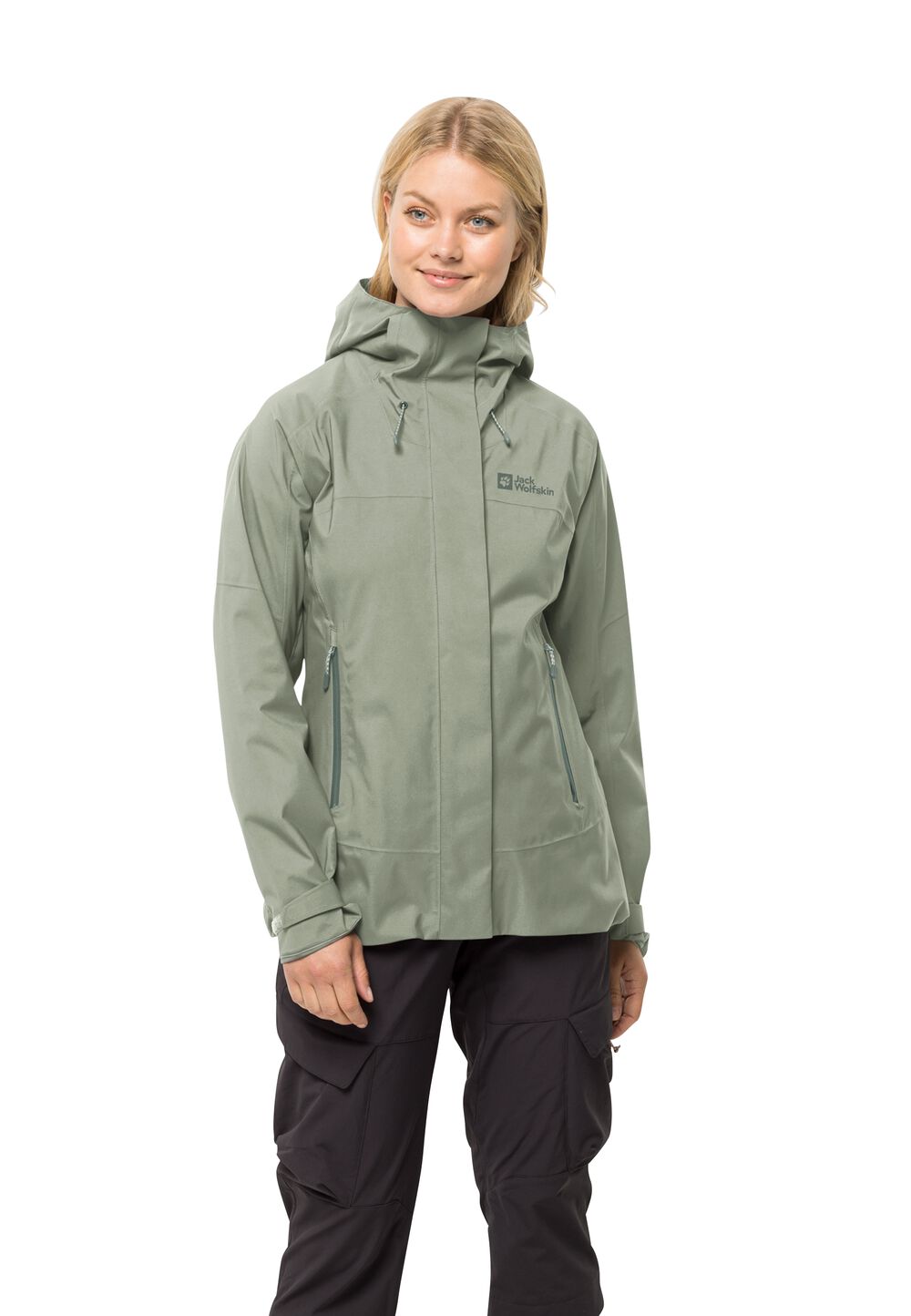 Jack Wolfskin Regenjacke Damen Kammweg 2L Jacket Women L mint leaf mint leaf von Jack Wolfskin