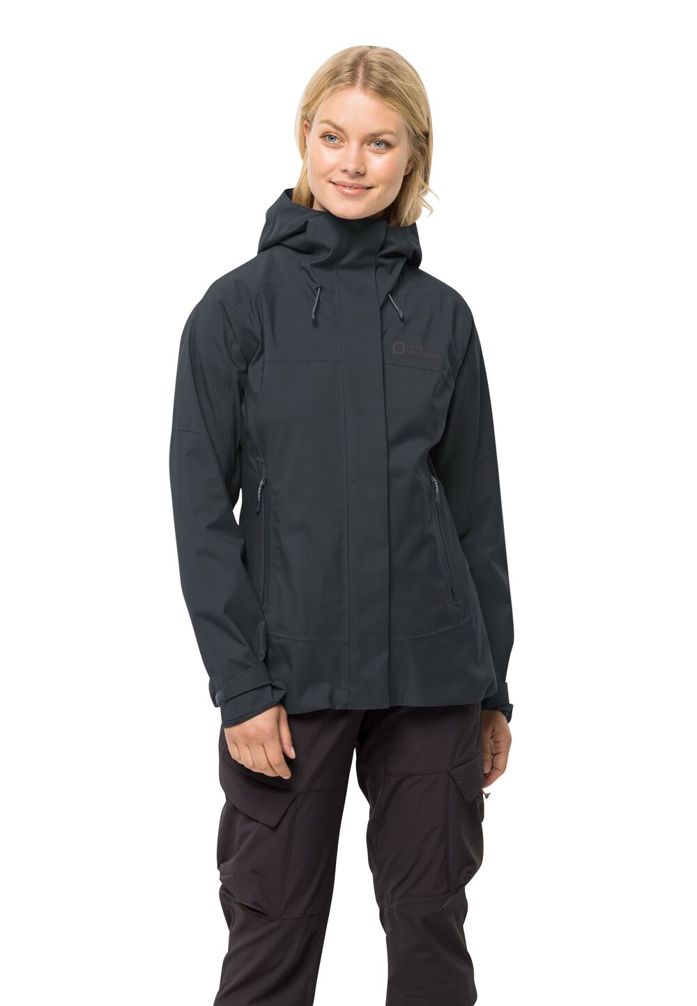 Jack Wolfskin Regenjacke Damen Kammweg 2L Jacket Women L phantom Phantom von Jack Wolfskin