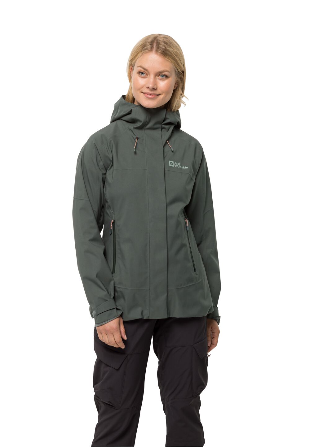 Jack Wolfskin Regenjacke Damen Kammweg 2L Jacket Women M grau slate green von Jack Wolfskin