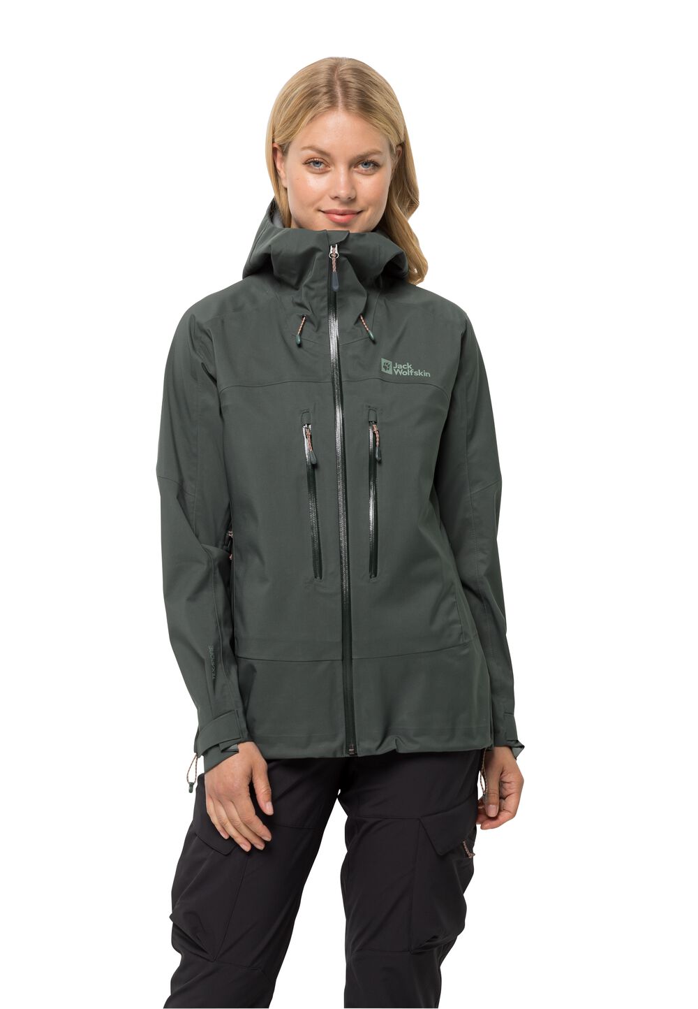 Jack Wolfskin Regenjacke Damen Kammweg 3L Jacket Women L grau slate green von Jack Wolfskin