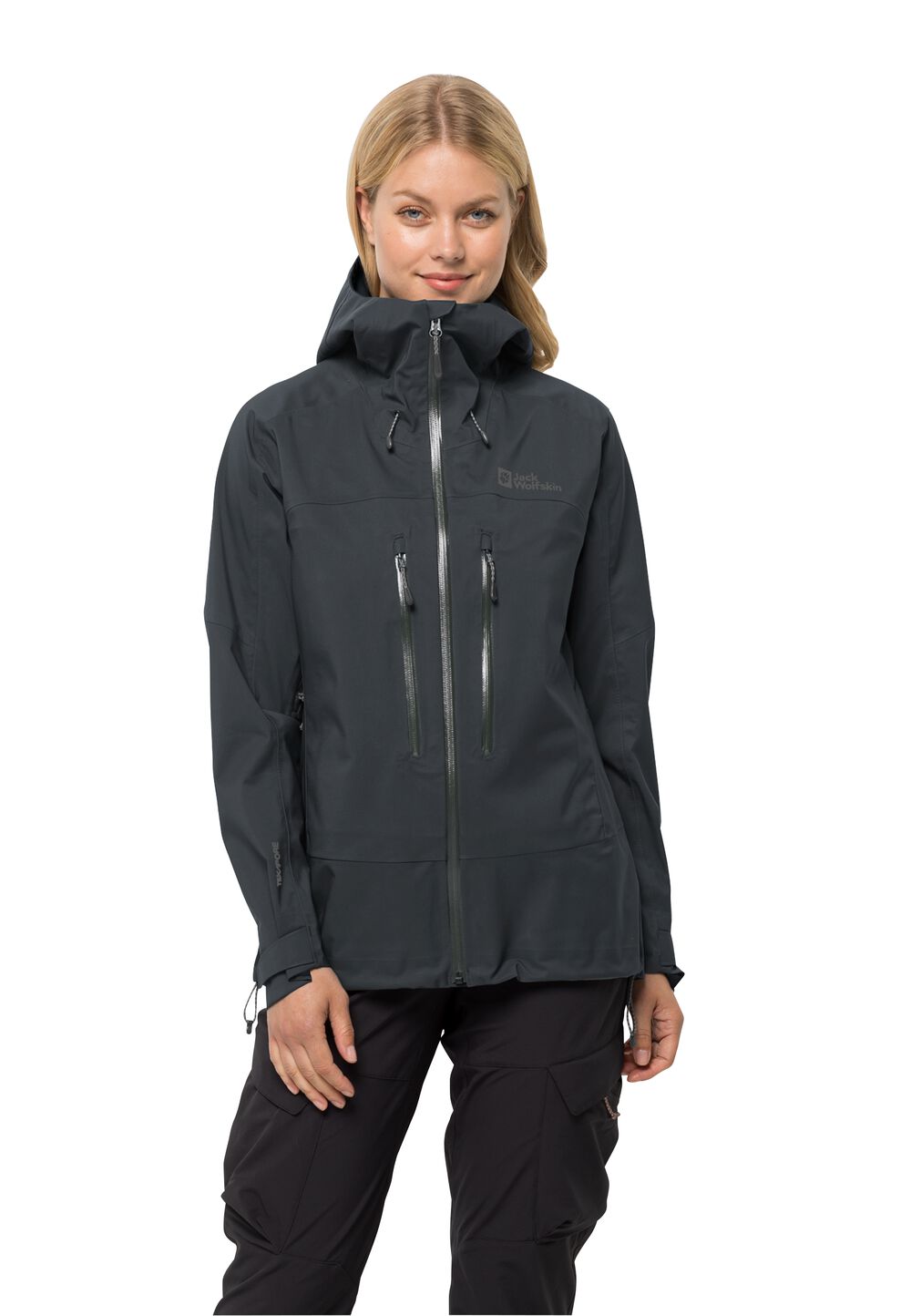 Jack Wolfskin Regenjacke Damen Kammweg 3L Jacket Women L phantom Phantom von Jack Wolfskin