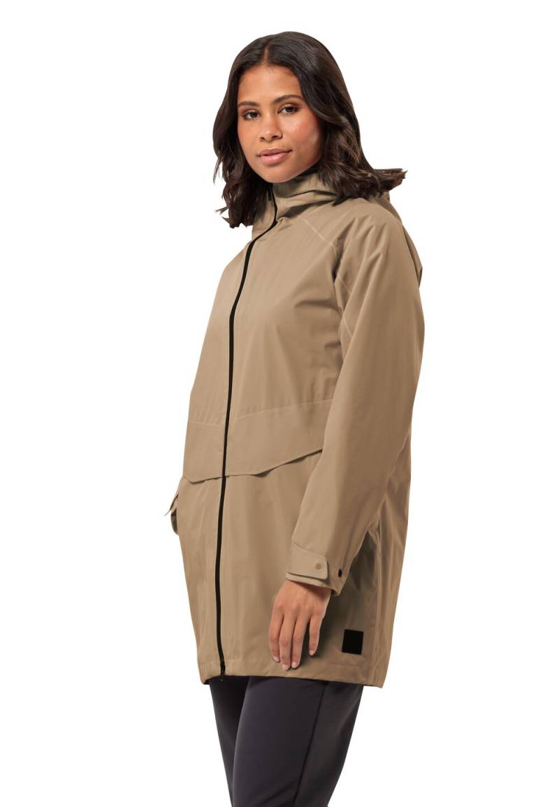 Jack Wolfskin Regenjacke Damen Mainkai Long Jacket Women M sand storm sand storm von Jack Wolfskin