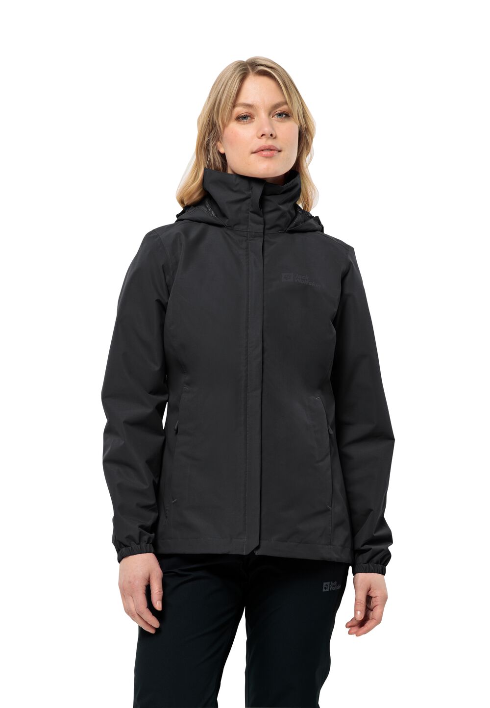 Jack Wolfskin Regenjacke Damen Stormy Point 2L Jacket Women L black black von Jack Wolfskin