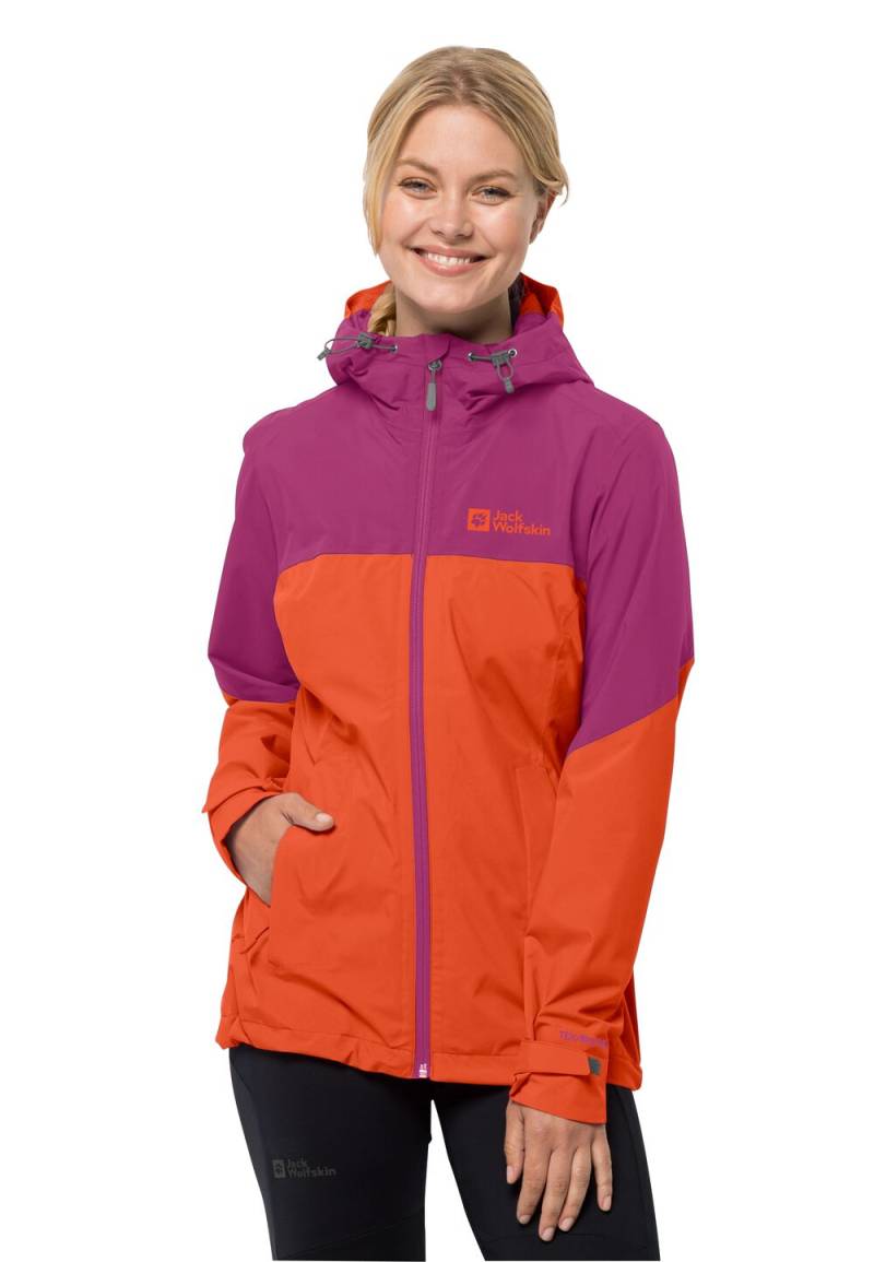 Jack Wolfskin Regenjacke Damen Weiltal 2L Jacket Women L vibrant orange vibrant orange von Jack Wolfskin