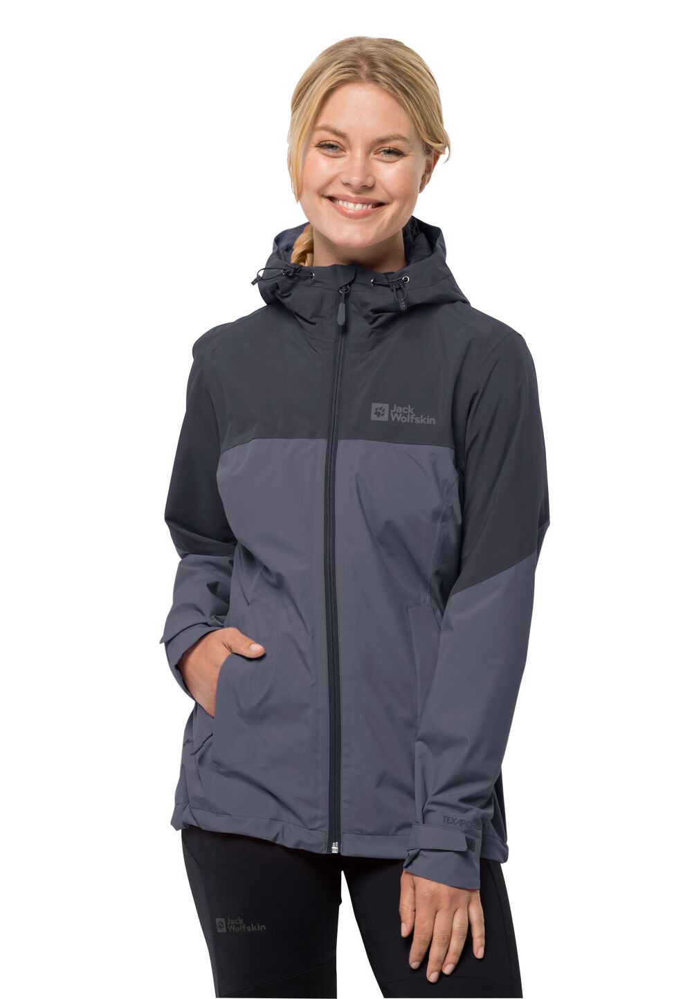 Jack Wolfskin Regenjacke Damen Weiltal 2L Jacket Women M dolphin dolphin von Jack Wolfskin