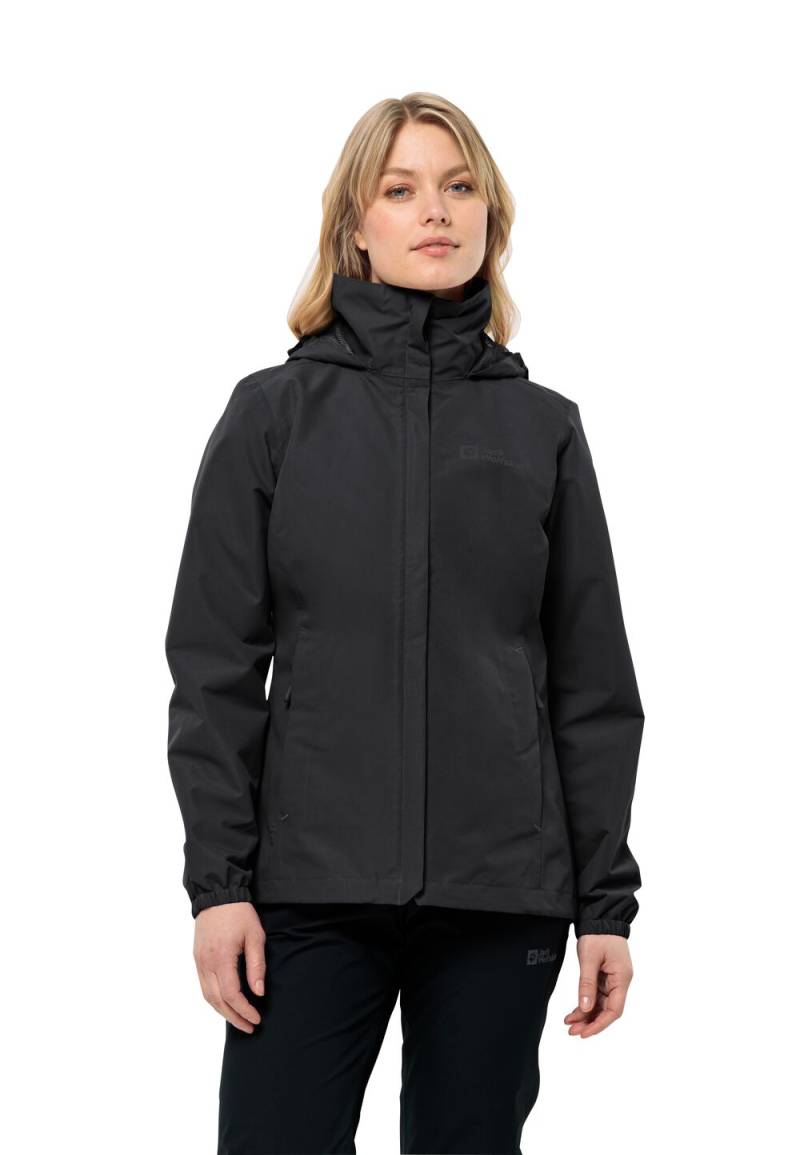 Jack Wolfskin Regenjacke Damen Stormy Point 2L Jacket Women M black black von Jack Wolfskin