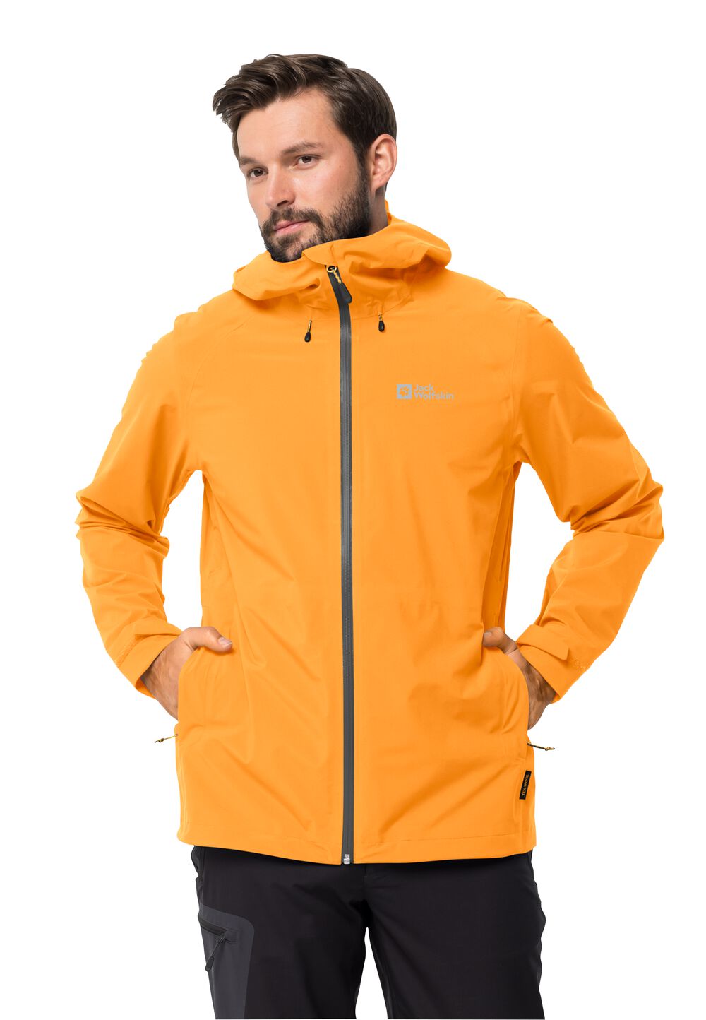 Jack Wolfskin Regenjacke Herren Highest Peak Jacket Men L braun orange pop von Jack Wolfskin