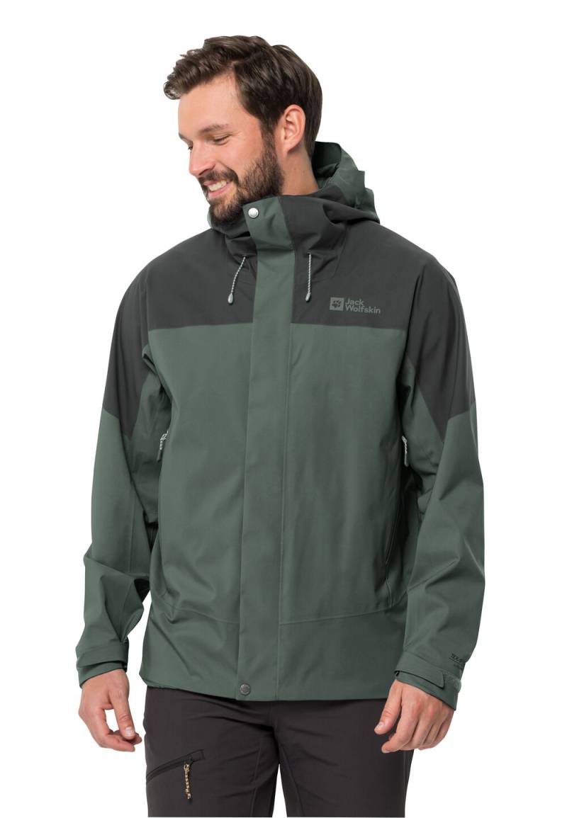 Jack Wolfskin Regenjacke Herren Kammweg 2L Jacket Men L hedge green Hedge Green von Jack Wolfskin