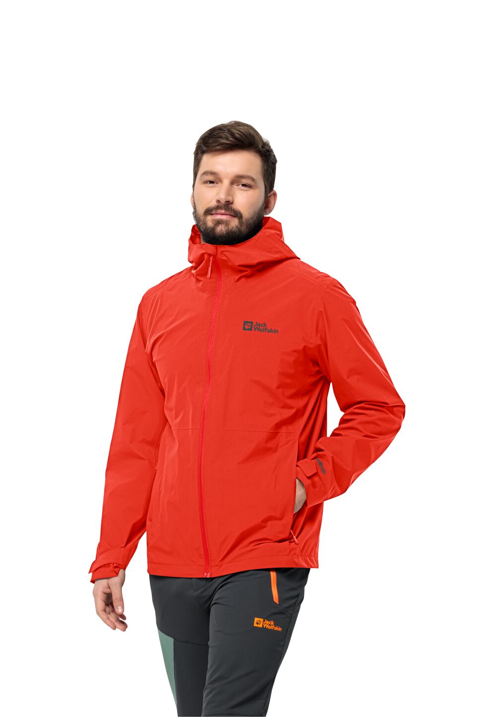 Jack Wolfskin Regenjacke Herren Robury 2L Jacket Men M strong red strong red von Jack Wolfskin