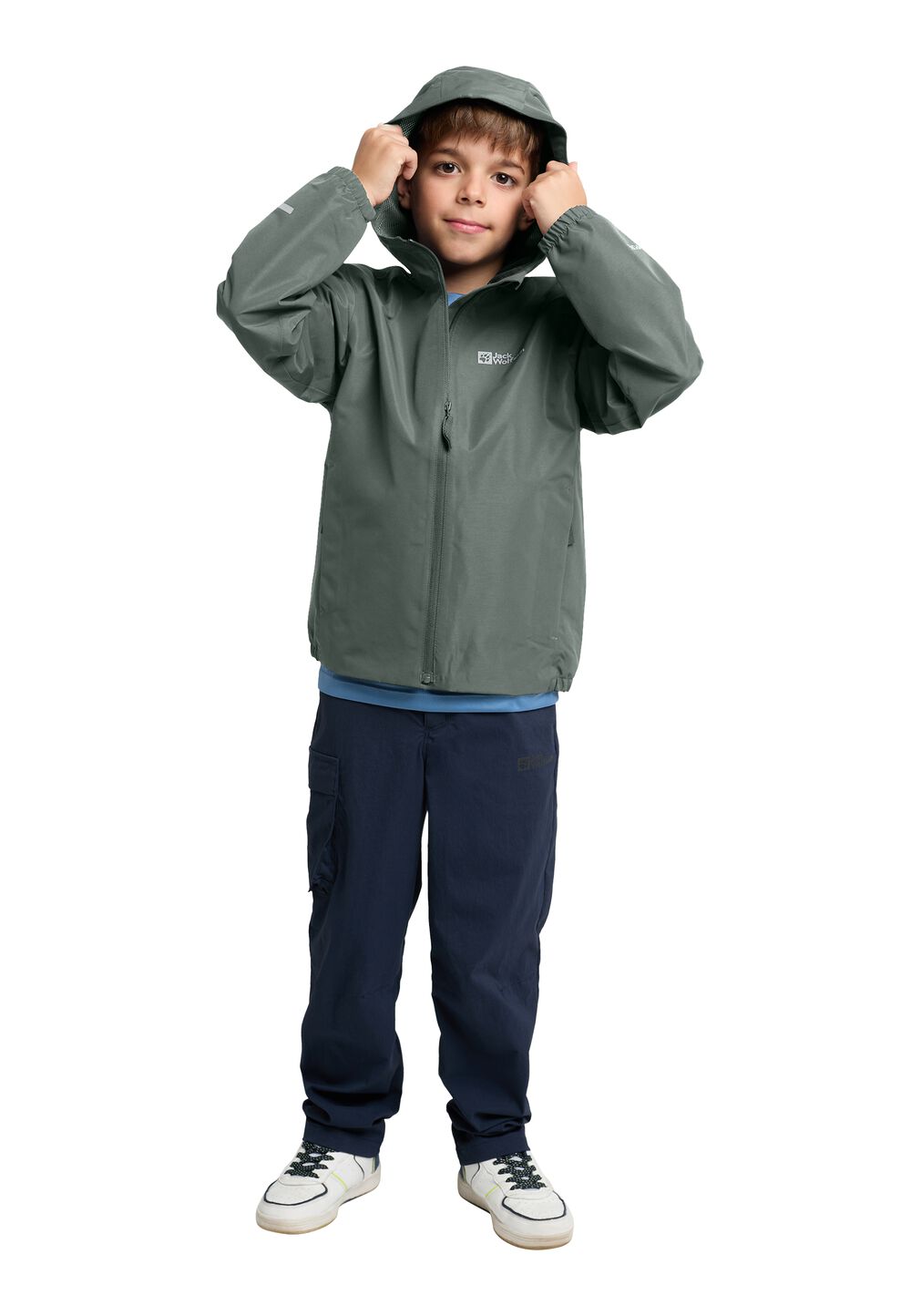 Jack Wolfskin Regenjacke Kinder Flaze Jacket Kids 128 slate green slate green von Jack Wolfskin