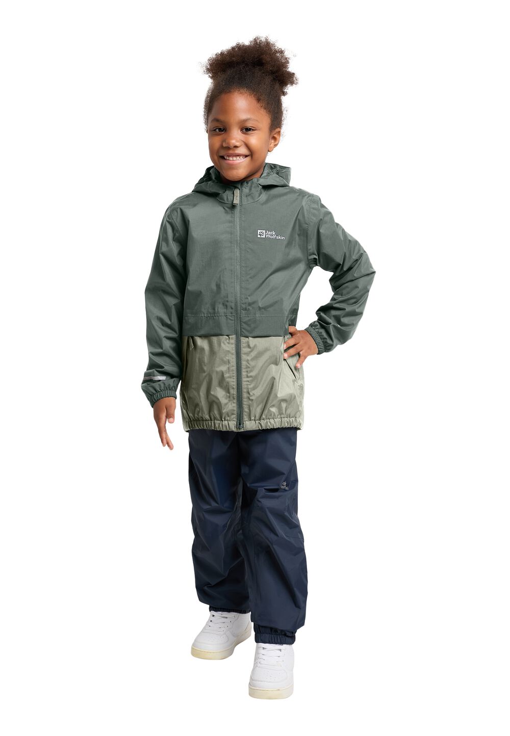 Jack Wolfskin Regenjacke Kinder Rainy Days 2L Jacket Kids 104 grau slate green von Jack Wolfskin