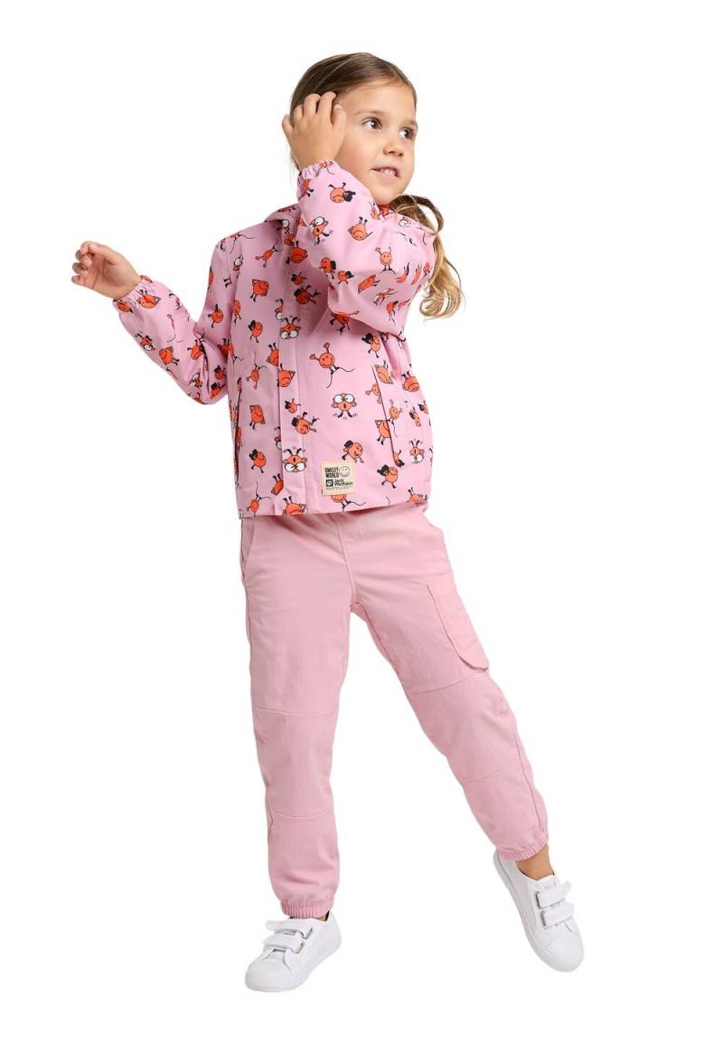 Jack Wolfskin Regenjacke Kinder Smileyworld 2L AOP Jacket Kids 104 icon water lily Icon Water Lily von Jack Wolfskin