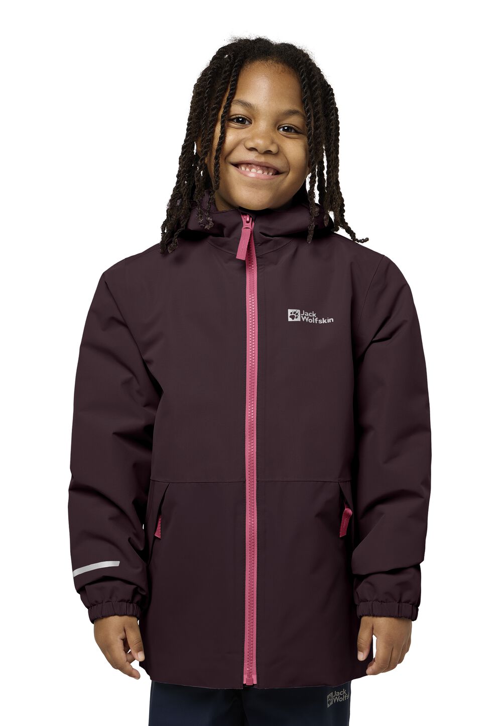 Jack Wolfskin Regenjacke Kinder Snowy Days Jacket Kids 128 boysenberry/pink boysenberry/pink von Jack Wolfskin