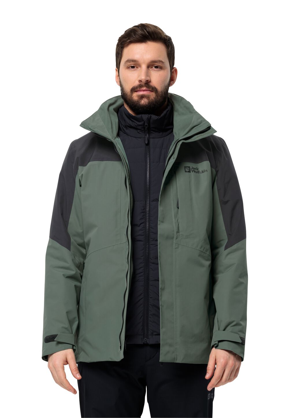 Jack Wolfskin Romberg 3in1 Jacket Men M hedge green Hedge Green von Jack Wolfskin