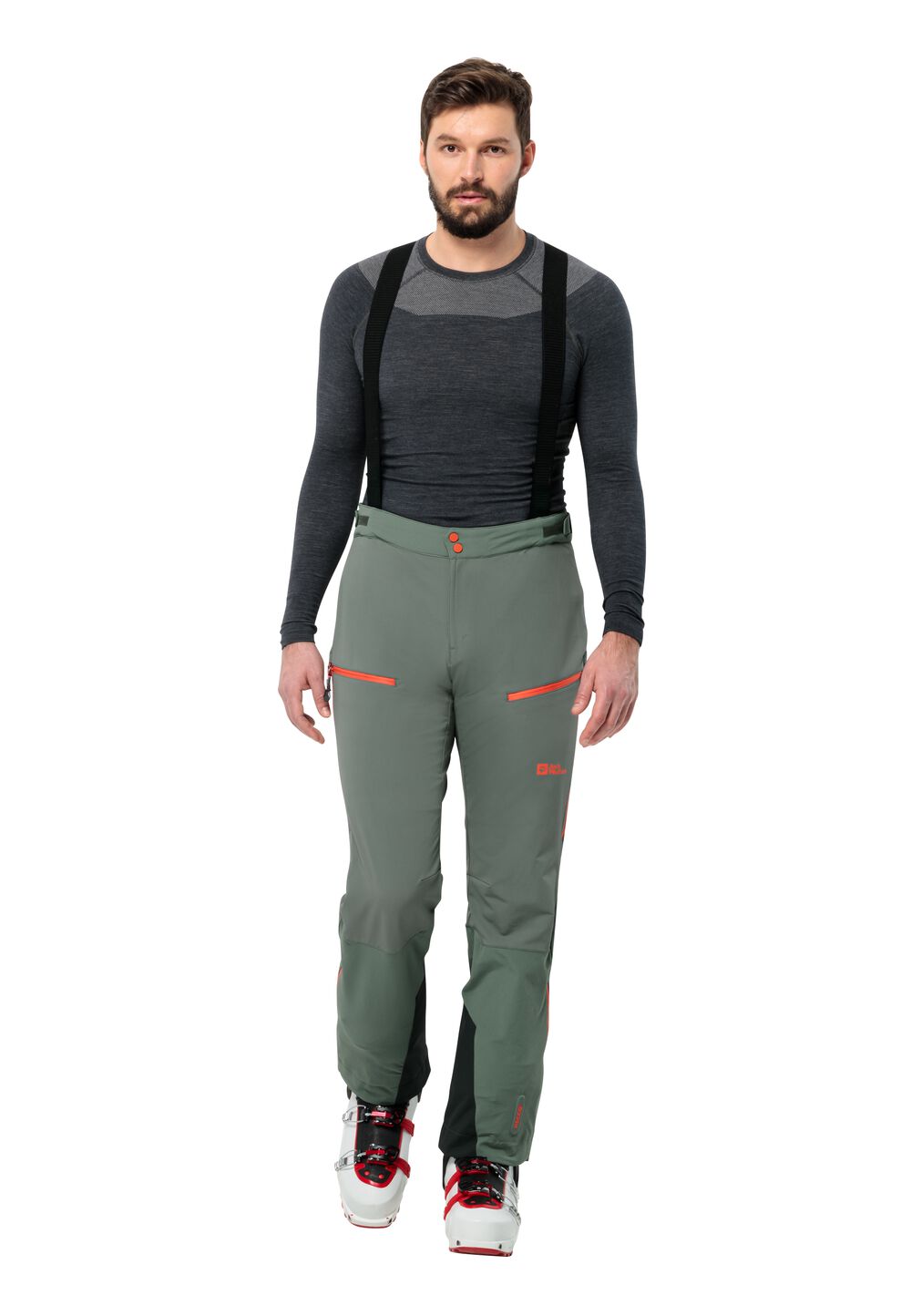 Jack Wolfskin Skitouren-Hose mit RECCO® Ortungssystem Herren Alpspitze Pants Men 56 hedge green hedge green von Jack Wolfskin