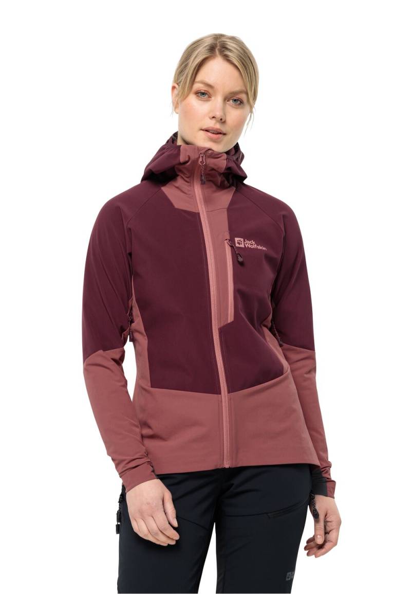 Jack Wolfskin Ski-Softshelljacke Damen Alpspitze Hoody Women L dark maroon dark maroon von Jack Wolfskin