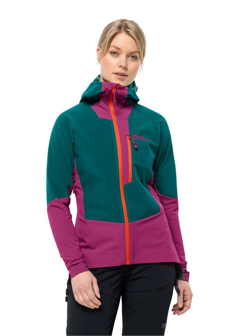 Jack Wolfskin Ski-Softshelljacke Damen Alpspitze Hoody Women L sea green sea green von Jack Wolfskin