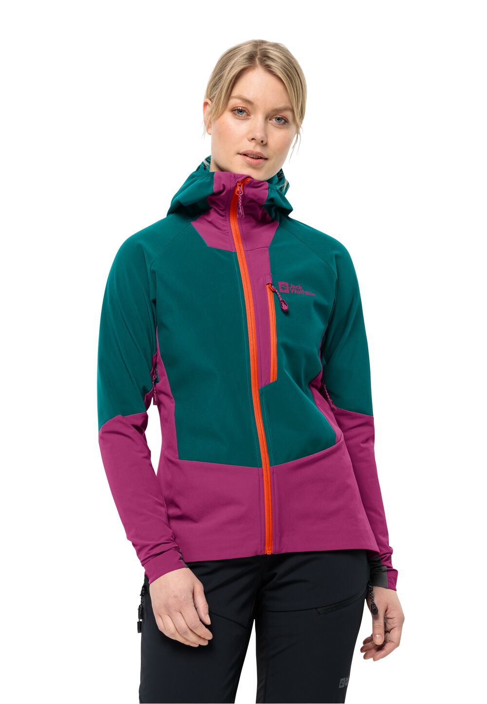 Jack Wolfskin Ski-Softshelljacke Damen Alpspitze Hoody Women XS sea green sea green von Jack Wolfskin