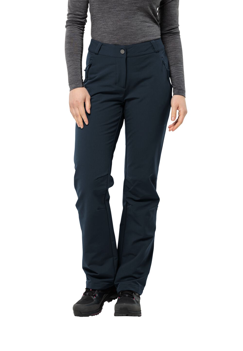 Jack Wolfskin Softshell-Wanderhose Damen Activate Thermic Pants Women 34 blau night blue von Jack Wolfskin