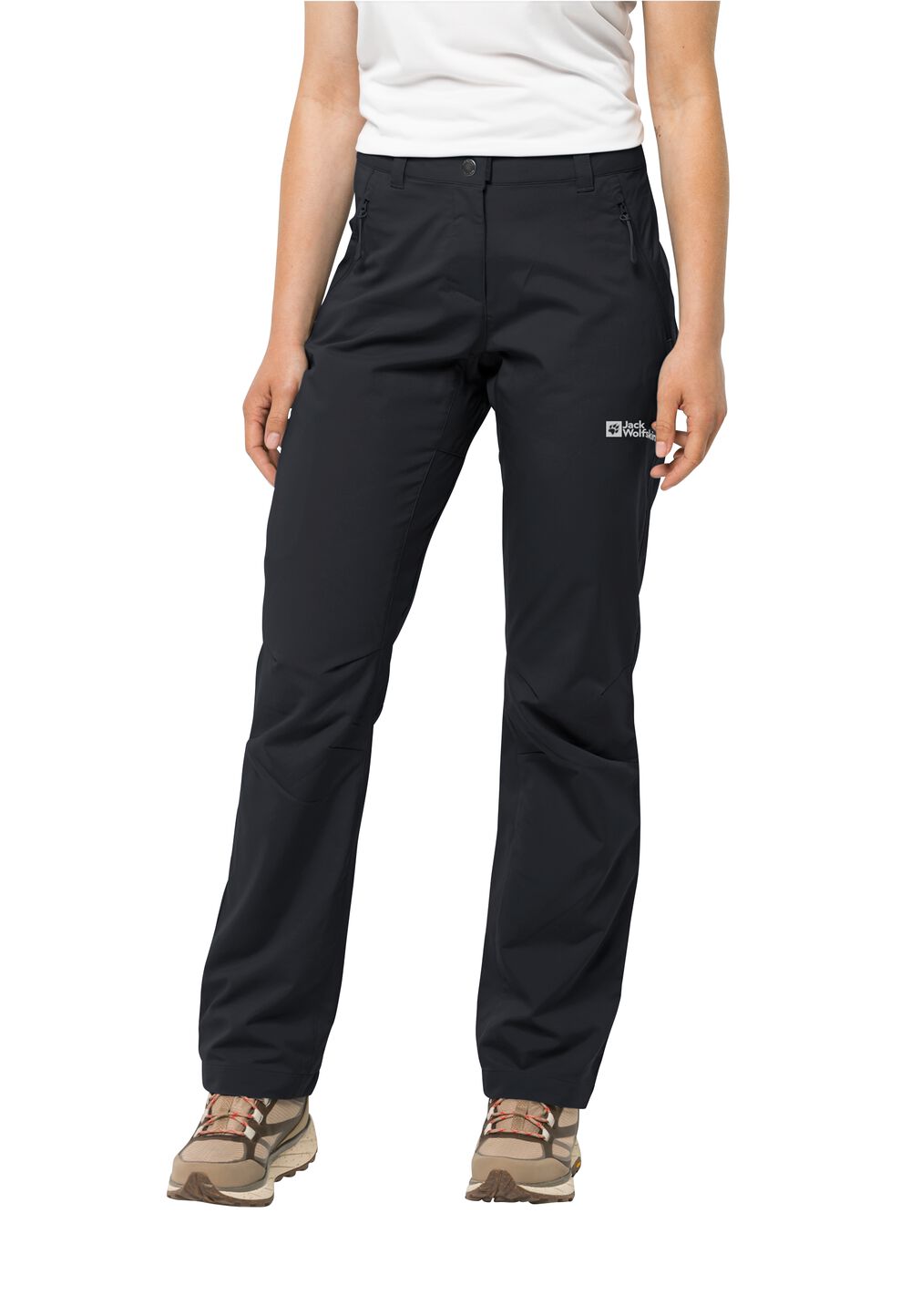 Jack Wolfskin Softshell-Wanderhose Damen Active Track Pants Women 34 black black von Jack Wolfskin