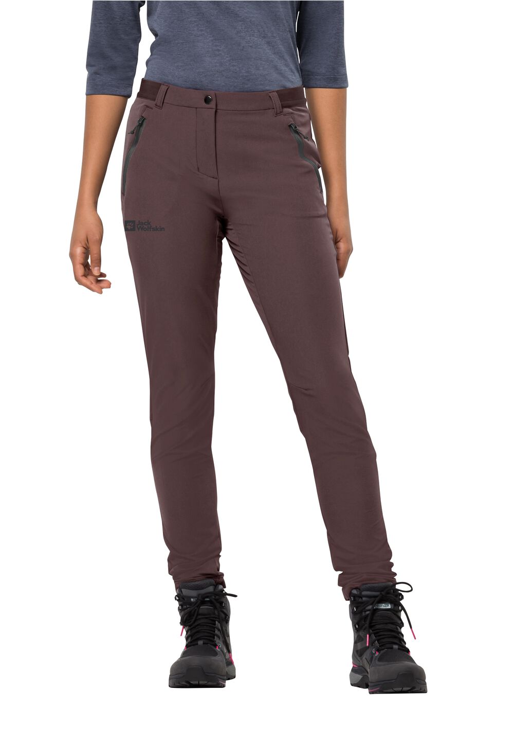 Jack Wolfskin Softshell-Wanderhose Damen Geigelstein Slim Pants Women 34 java java von Jack Wolfskin