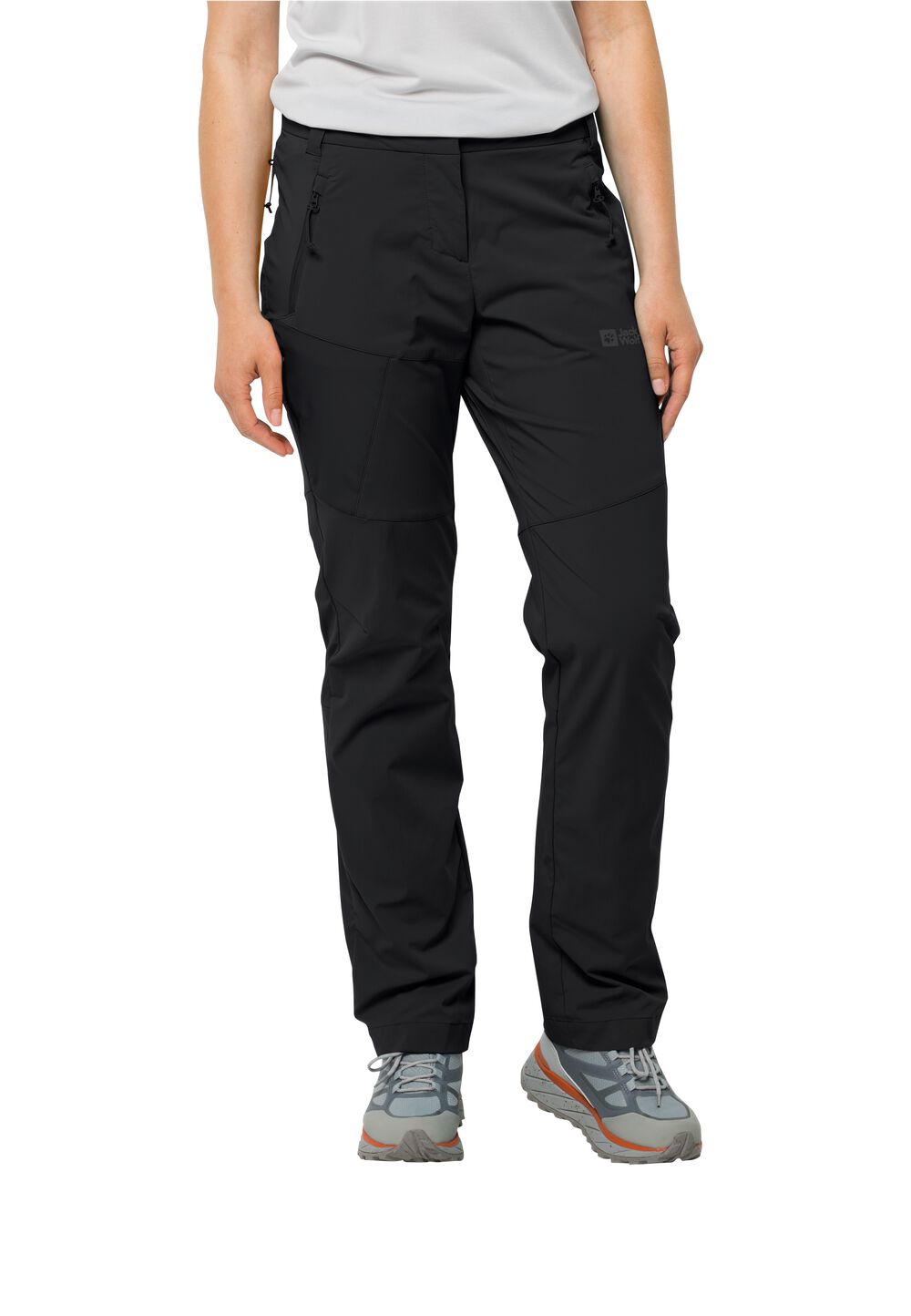 Jack Wolfskin Softshell-Wanderhose Damen Glastal Pants Women 34 black black von Jack Wolfskin