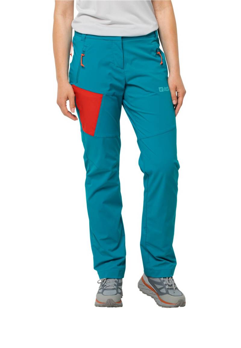 Jack Wolfskin Softshell-Wanderhose Damen Glastal Pants Women 38 tile blue tile blue von Jack Wolfskin