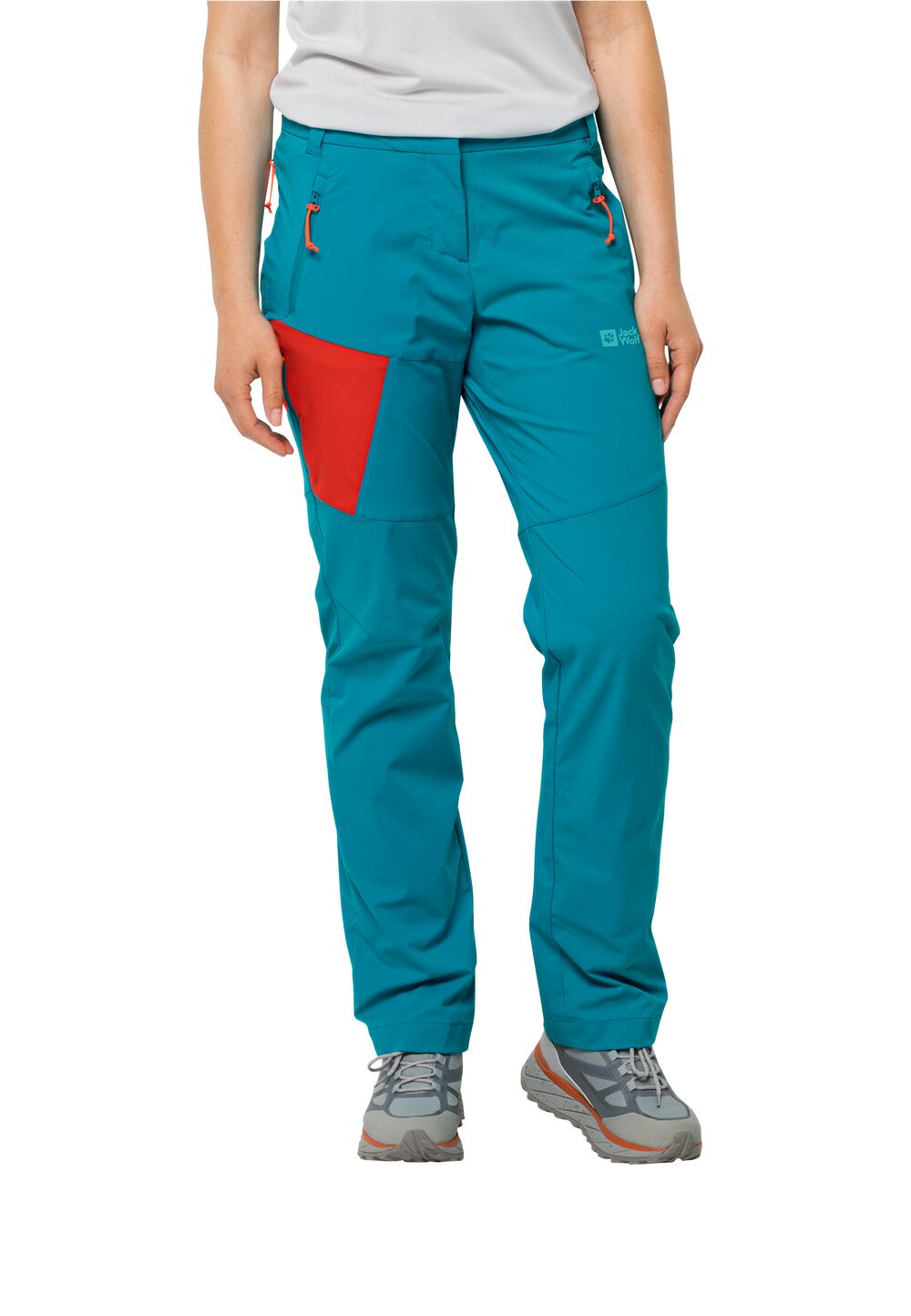 Jack Wolfskin Softshell-Wanderhose Damen Glastal Pants Women 40 tile blue tile blue von Jack Wolfskin