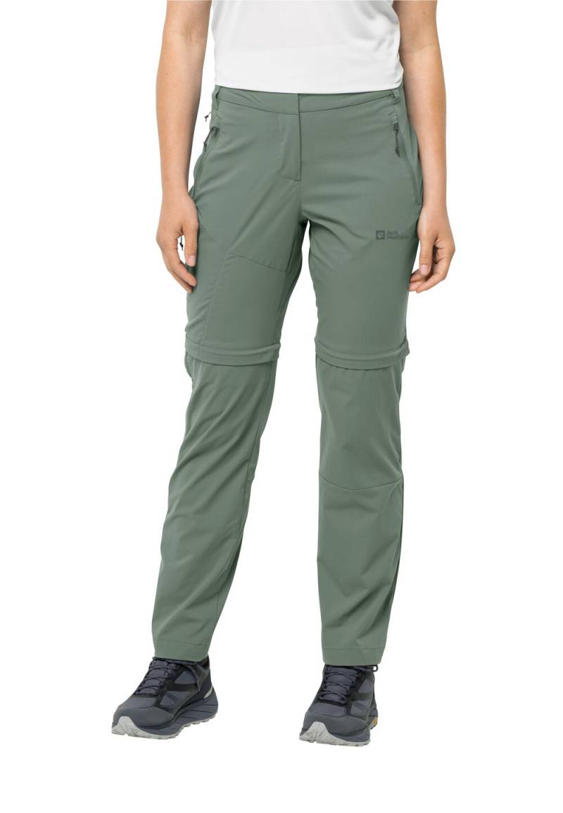 Jack Wolfskin Softshell-Wanderhose Damen Glastal Zip Away Pants Women 36 picnic green picnic green von Jack Wolfskin