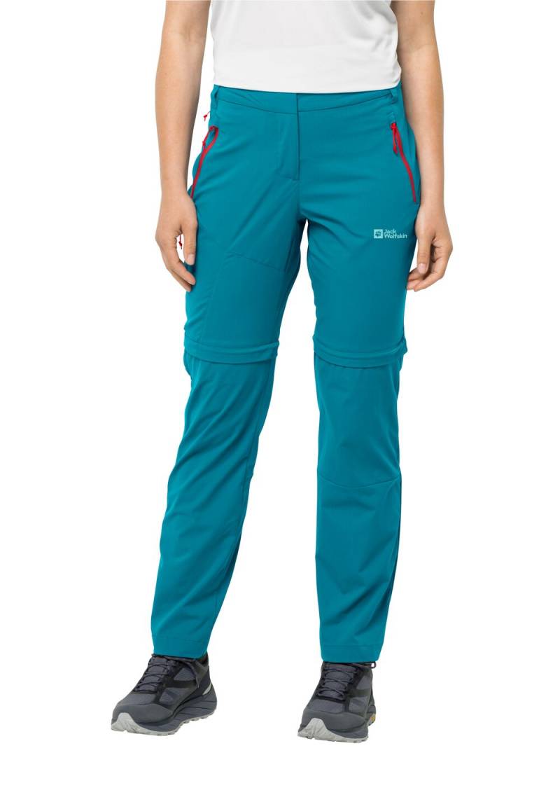 Jack Wolfskin Softshell-Wanderhose Damen Glastal Zip Away Pants Women 36 tile blue tile blue von Jack Wolfskin