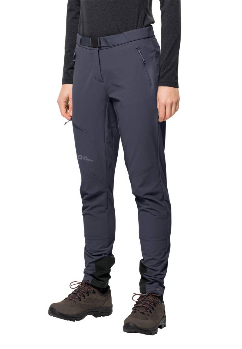 Jack Wolfskin Trekking-Softshellhose Damen Ziegspitz Pants Women 42 graphite graphite von Jack Wolfskin