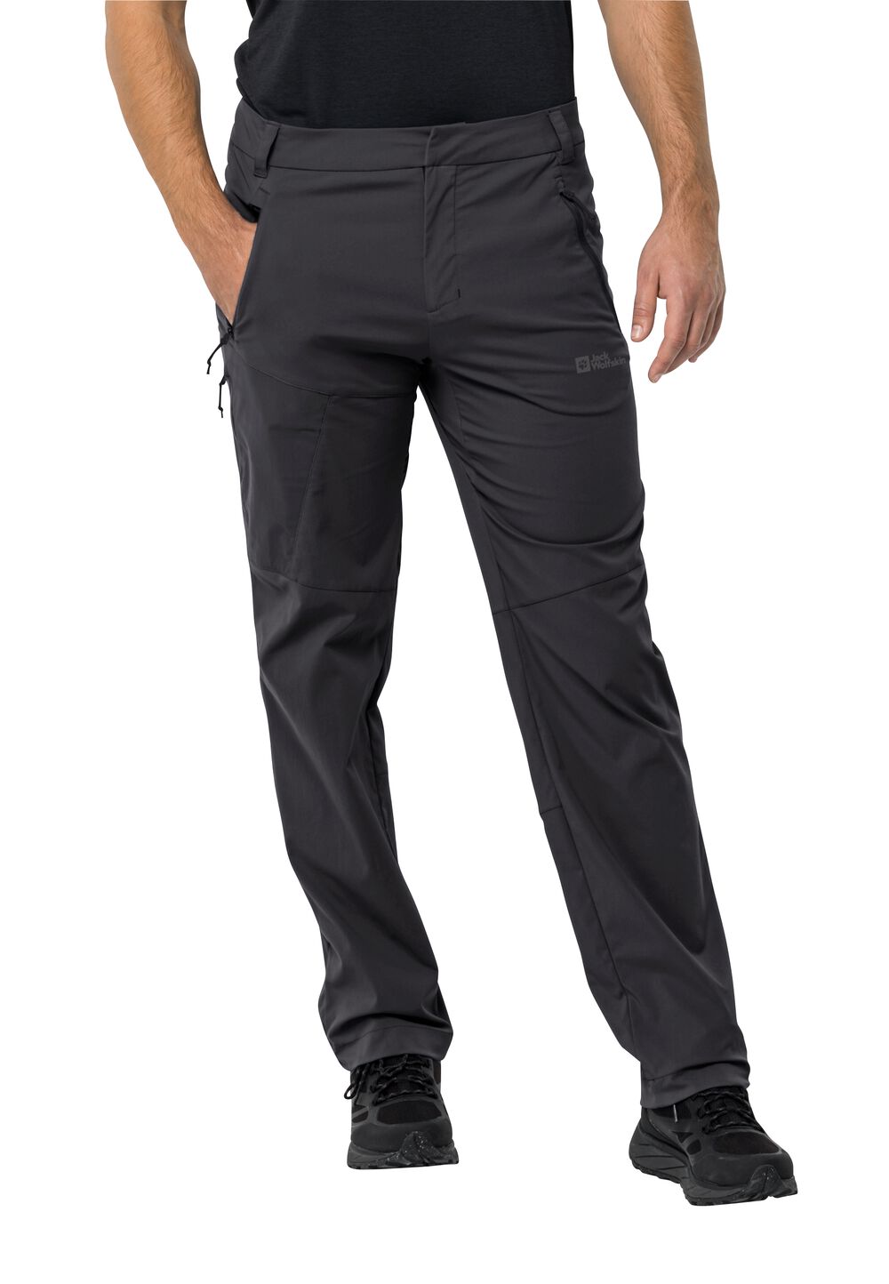 Jack Wolfskin Softshell-Wanderhose Herren Glastal Pants Men 46 black black von Jack Wolfskin