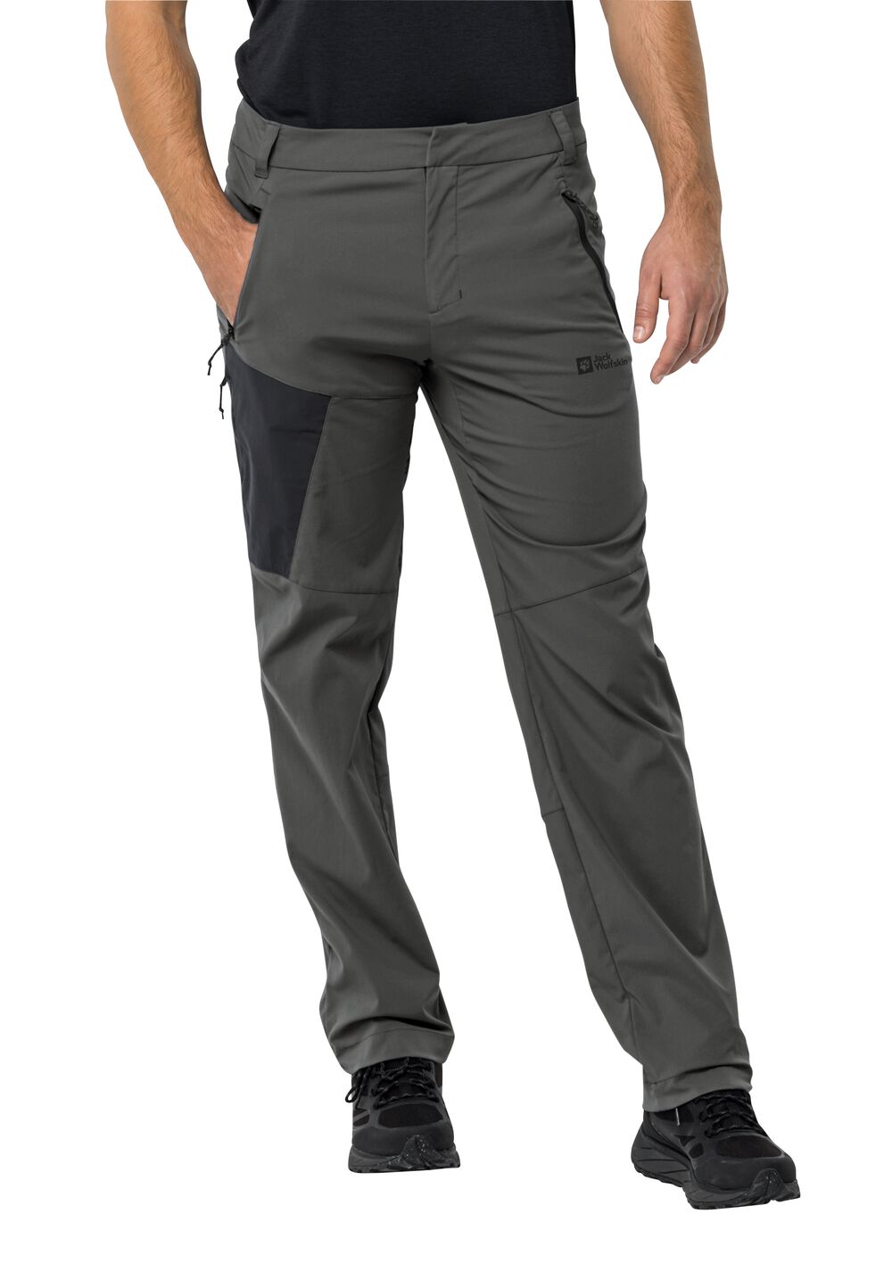 Jack Wolfskin Softshell-Wanderhose Herren Glastal Pants Men 48L grau slate von Jack Wolfskin