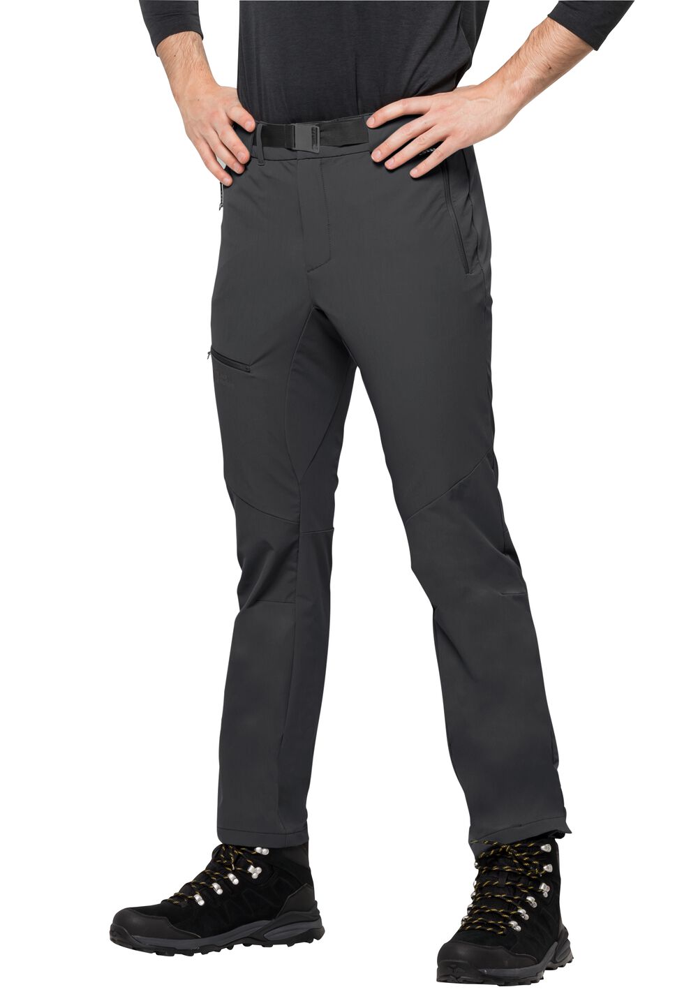 Jack Wolfskin Softshell-Wanderhose Herren Holdsteig Pants Men 46 black black von Jack Wolfskin