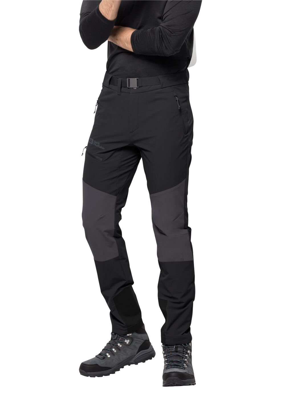 Jack Wolfskin Trekking-Softshellhose Herren Ziegspitz Pants Men 56 black black von Jack Wolfskin