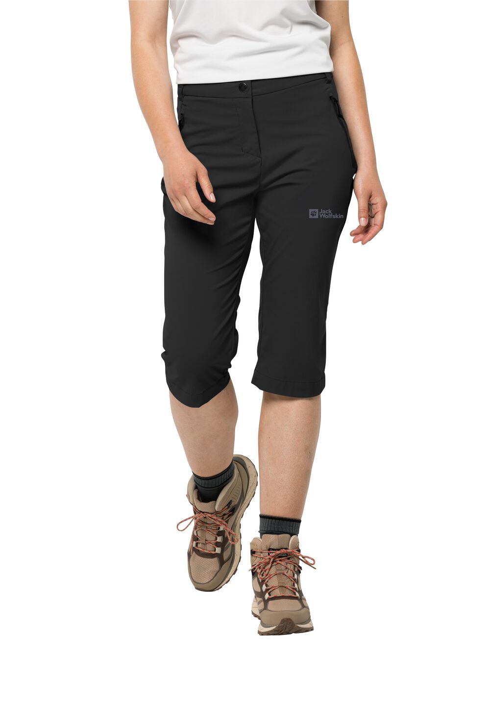 Jack Wolfskin Softshellhose Damen Activate Light 3|4 Pants 34 black black von Jack Wolfskin