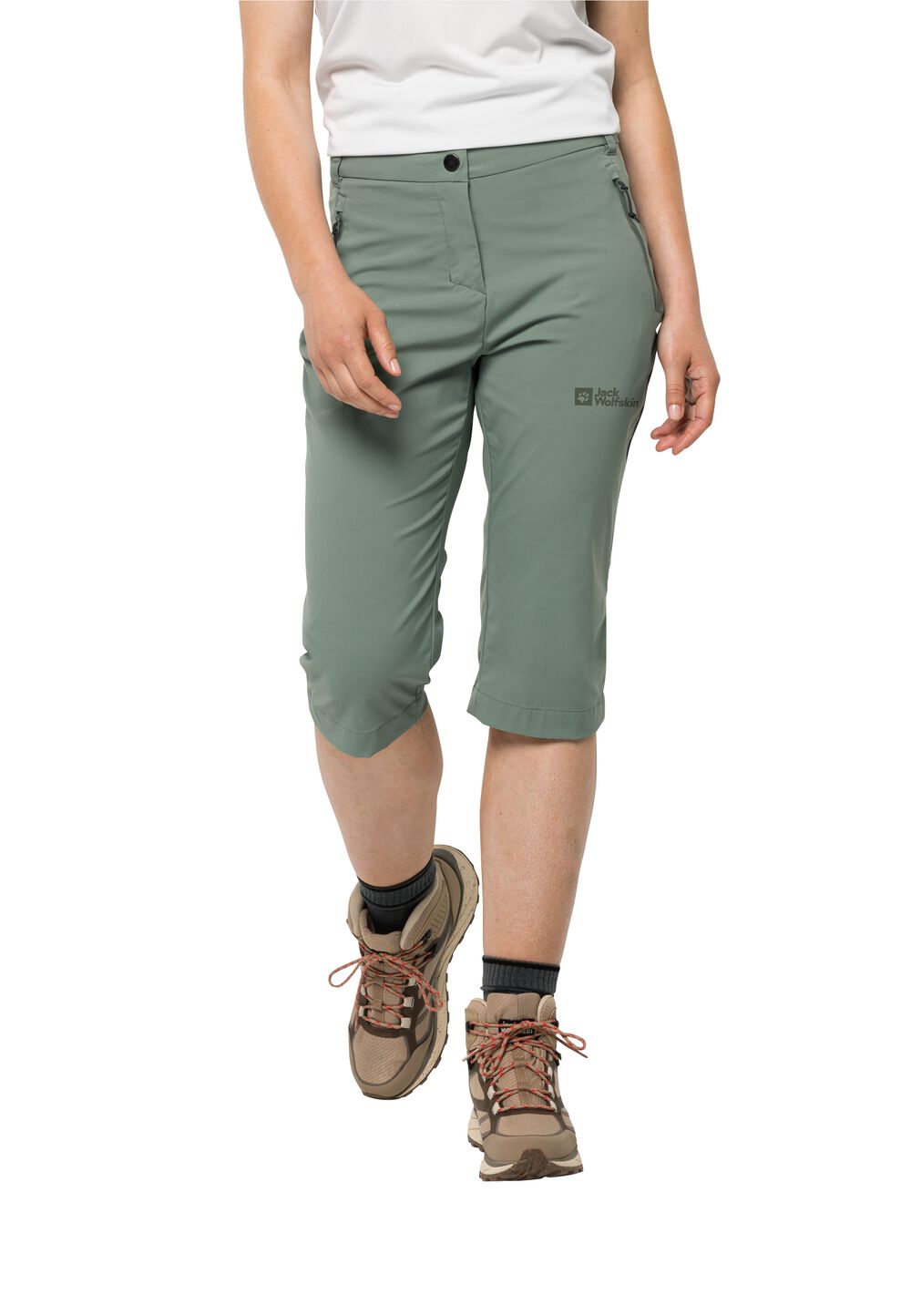 Jack Wolfskin Softshellhose Damen Activate Light 3/4 Pants 40 picnic green picnic green von Jack Wolfskin