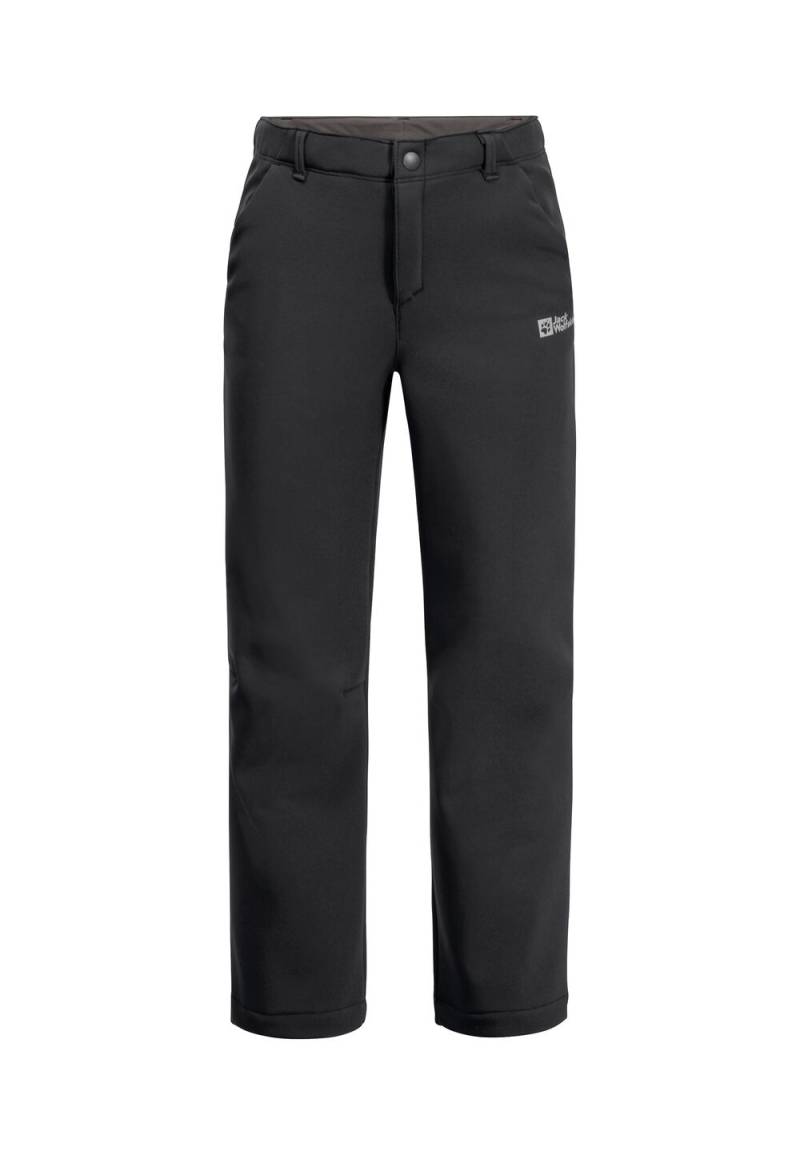 Jack Wolfskin Softshellhose Kinder Fourwinds Pants Kids 104 black black von Jack Wolfskin