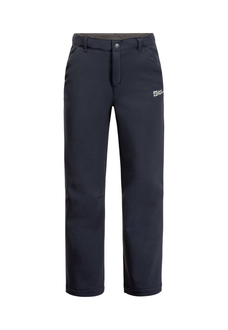 Jack Wolfskin Softshellhose Kinder Fourwinds Pants Kids 104 blau night blue von Jack Wolfskin