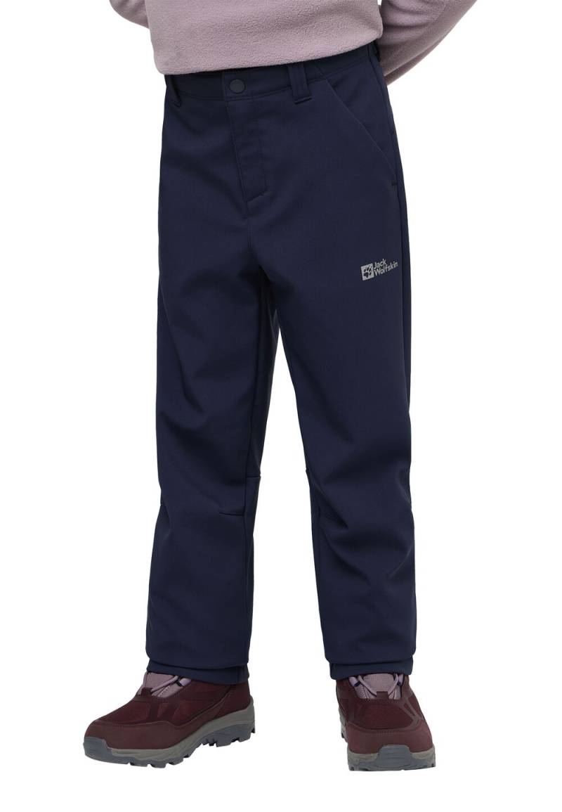 Jack Wolfskin Softshellhose Kinder Fourwinds Pants Kids 104 blau night blue von Jack Wolfskin