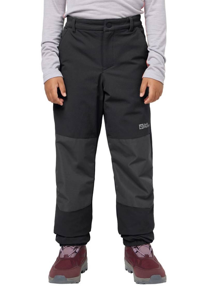 Jack Wolfskin Softshellhose Kinder Rascal Winter Pants Kids 116 black black von Jack Wolfskin