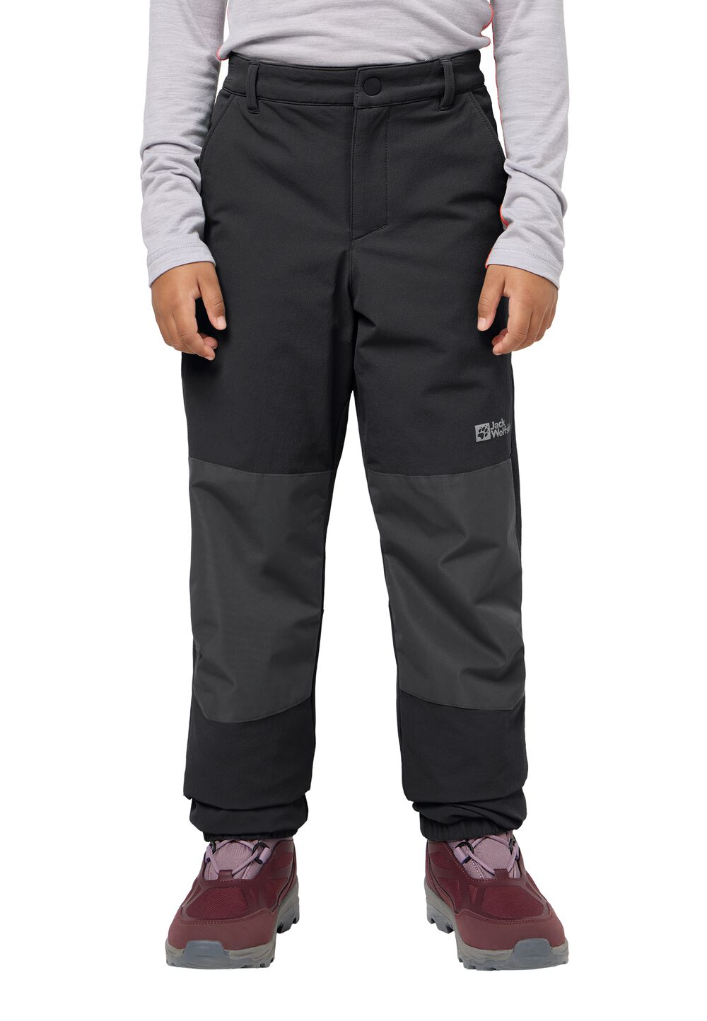 Jack Wolfskin Softshellhose Kinder Rascal Winter Pants Kids 92 black black von Jack Wolfskin